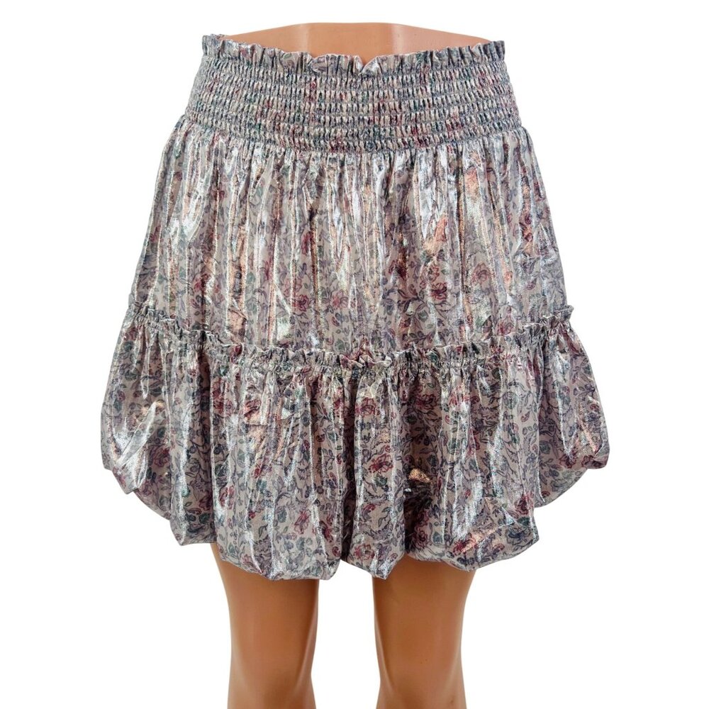 Free People Summer Floral A-Line Skater Mini Skirt - Picture 2 of 16